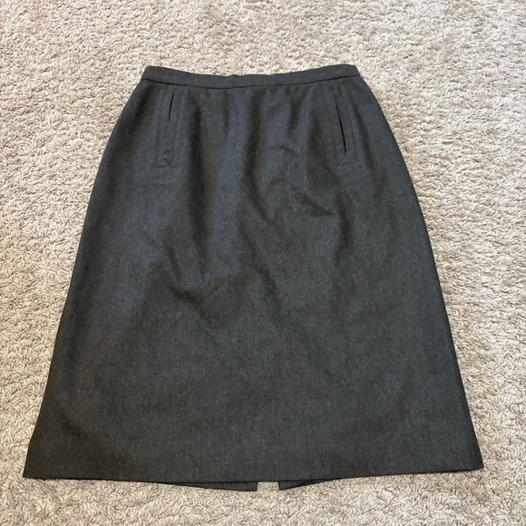 Burberrys Made in Italy High Waist Pockets Cashmere Wool Gray Skirt Size 10 - Picture 1 of 8